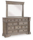 Blairhurst Queen Panel Bed with Mirrored Dresser, Chest and Nightstand