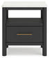 Cadmori King Upholstered Panel Bed with Mirrored Dresser and Nightstand