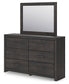 Hollivern Twin Panel Bed with Storage with Mirrored Dresser and Nightstand