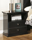 Maribel Queen Panel Bed with Mirrored Dresser and Nightstand