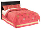 Huey Vineyard Full Sleigh Headboard Bed with Mirrored Dresser, Chest and Nightstand