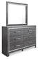 Lodanna Full Upholstered Panel Headboard Bed with Mirrored Dresser