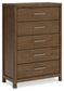 Cabalynn Queen Upholstered Bed with Mirrored Dresser, Chest and Nightstand