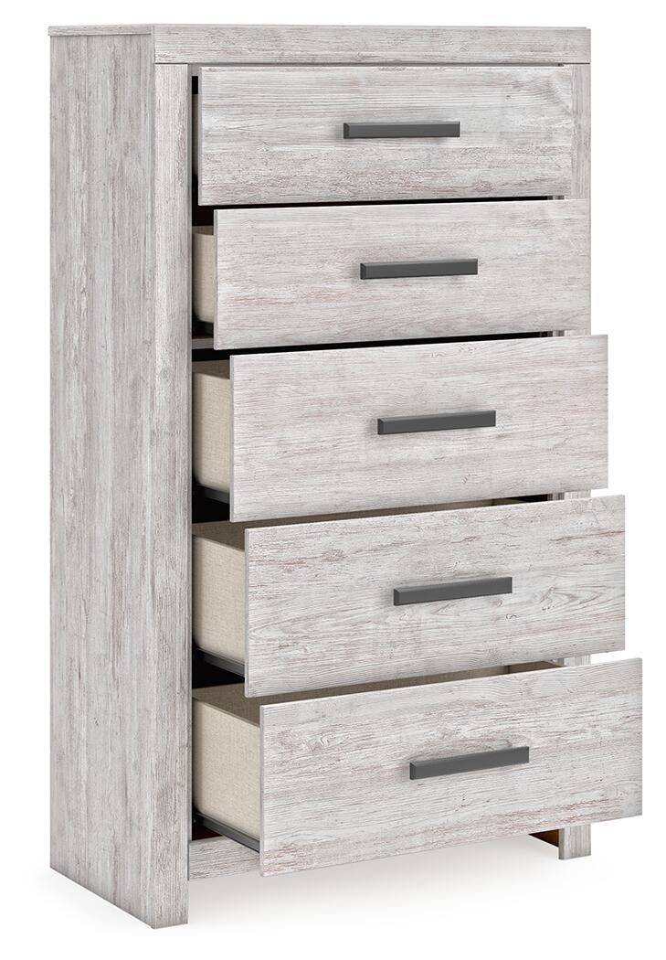 Cayboni Full Panel Bed, Dresser, Mirror, Chest and Nightstand
