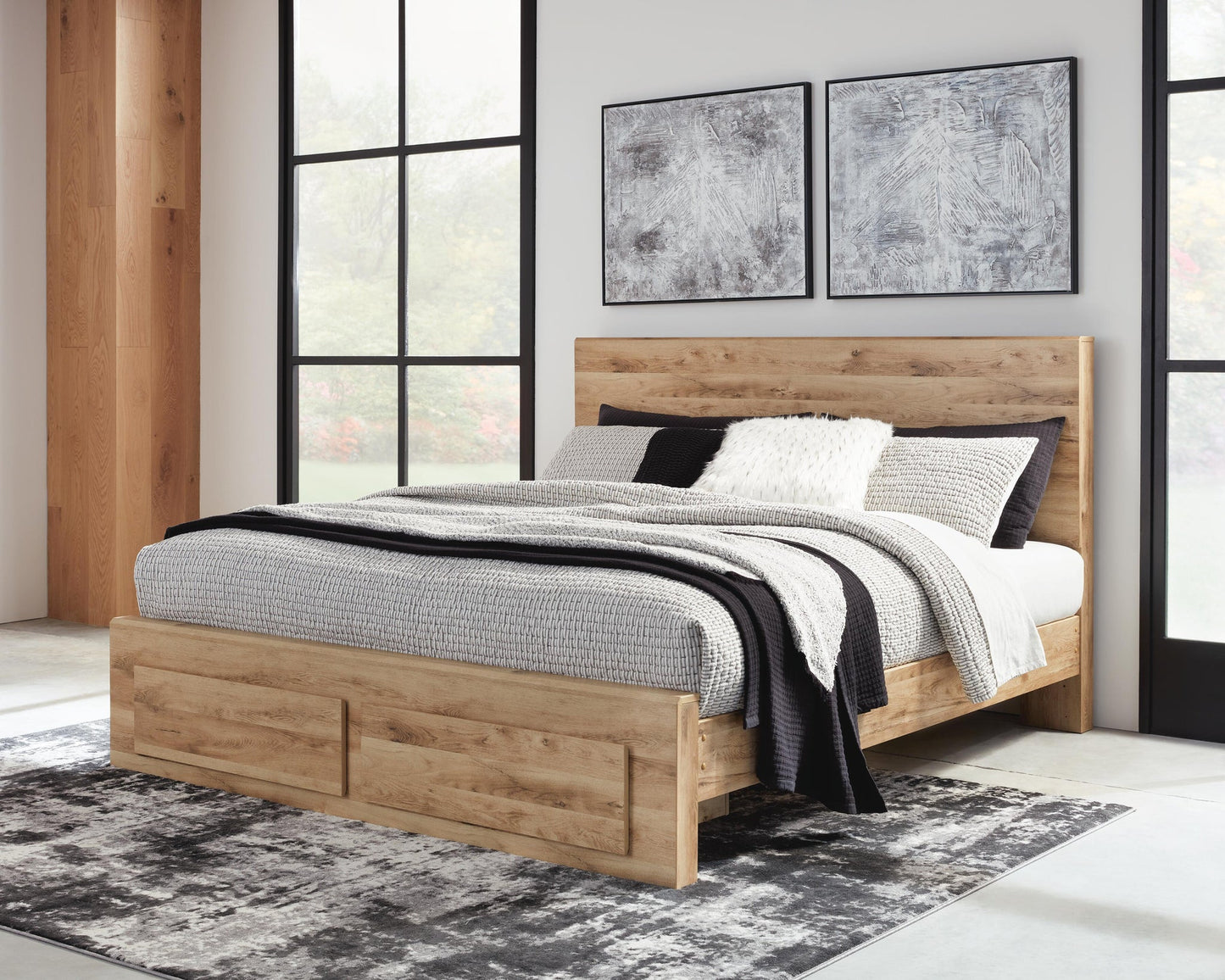 Hyanna King Panel Storage Bed, Dresser and Mirror