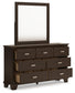 Covetown California King Panel Bed, Dresser, Mirror, Chest and Nightstand