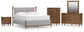 Lyncott Queen Upholstered Panel Bed, Dresser, Mirror, Chest and Nightstand