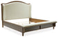 Sturlayne Queen Upholstered Panel Bed, Dresser and Mirror
