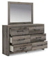 Graystorm Full Panel Bed with Storage, Dresser, Mirror and Nightstand