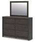 Fraluna King Panel Storage Bed, Dresser, Mirror and Nightstand