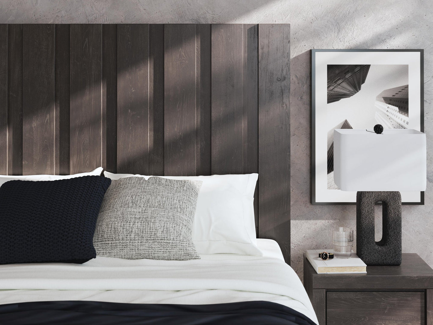 Fraluna King Panel Storage Bed, Dresser, Mirror and Nightstand