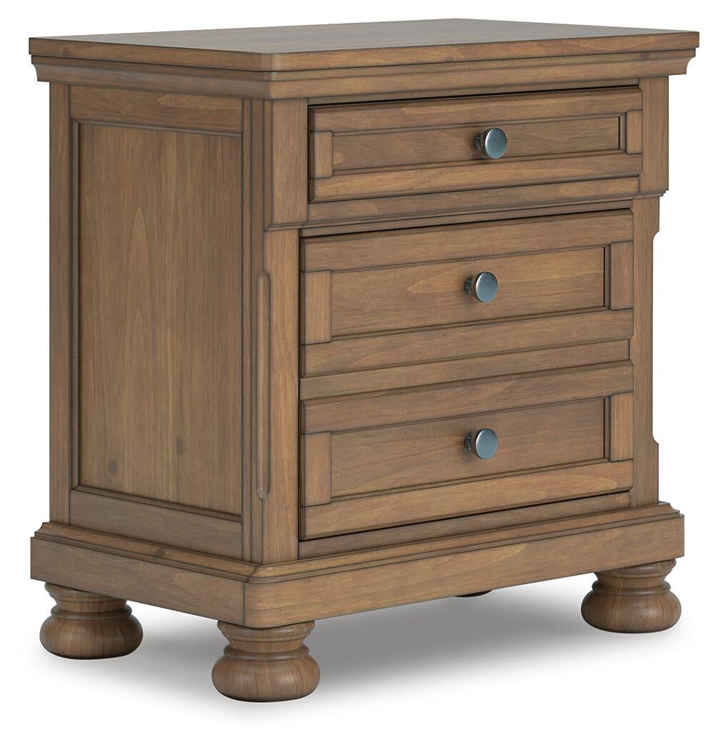 Feddinger King Panel Bed with Mirrored Dresser and Nightstand