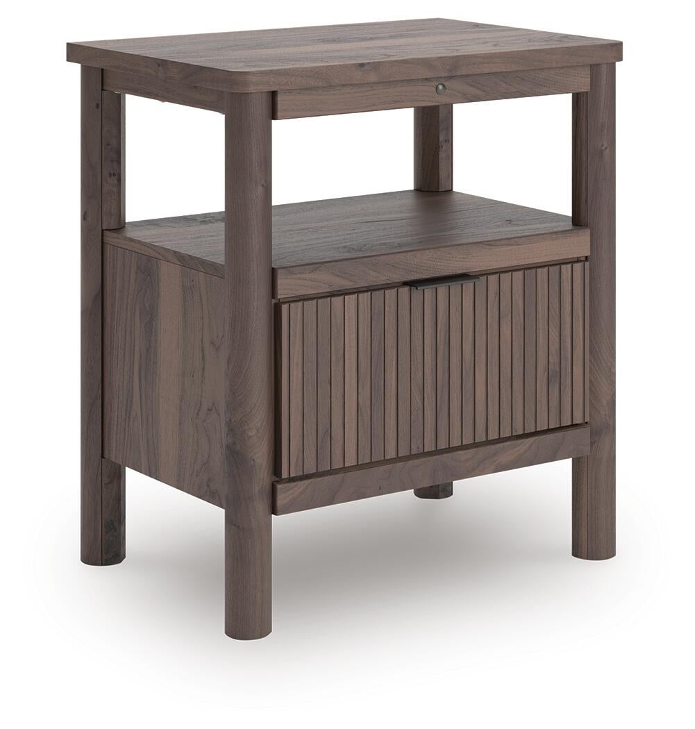 Pamytta King Upholstered Panel Platform Bed, Dresser, Mirror, Chest and Nightstand
