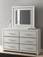 Zuraleus Queen Upholstered Panel Platform Bed, Dresser, Mirror, Chest and Nightstand