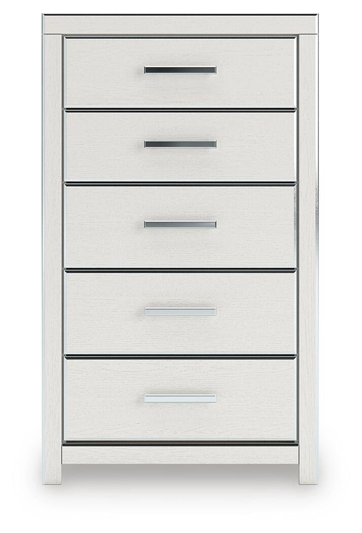 Zuraleus King Upholstered Panel Bed, Dresser, Mirror, Chest and Nightstand