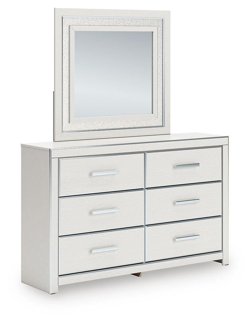 Zuraleus King Upholstered Panel Bed, Dresser and Mirror