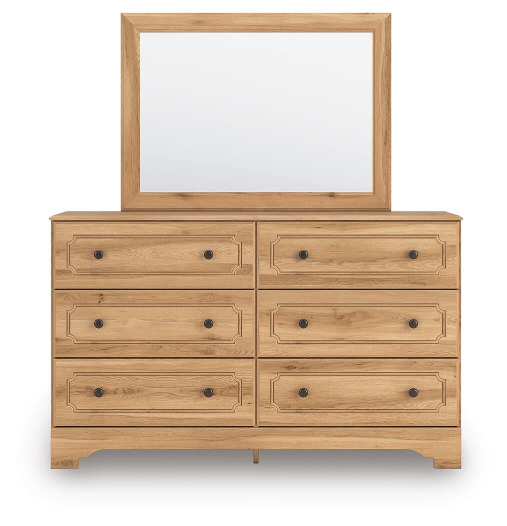 Aleaport Full Panel Bed with Mirrored Dresser and Nightstand