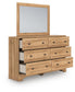 Aleaport Full Panel Bed with Mirrored Dresser and Nightstand