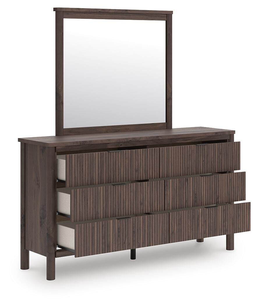 Pamytta Queen Panel Platform Bed, Dresser and Mirror