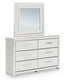 Zuraleus Queen Upholstered Bed, Dresser, Mirror, Chest and Nightstand