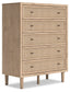 Cielden Queen Upholstered Bed with Roll Slats, Dresser, Mirror, Chest and Nightstand