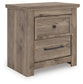 Rusticott Queen Poster Bed with Mirrored Dresser and Nightstand
