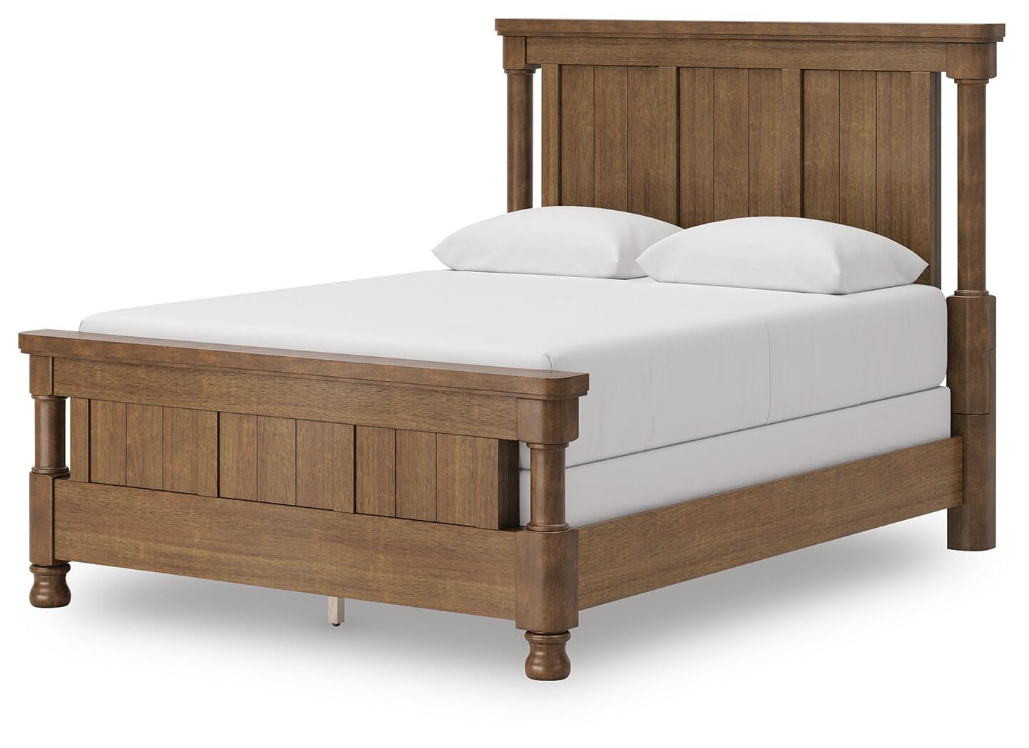 Rowlenstown Queen Poster Bed with Mirrored Dresser