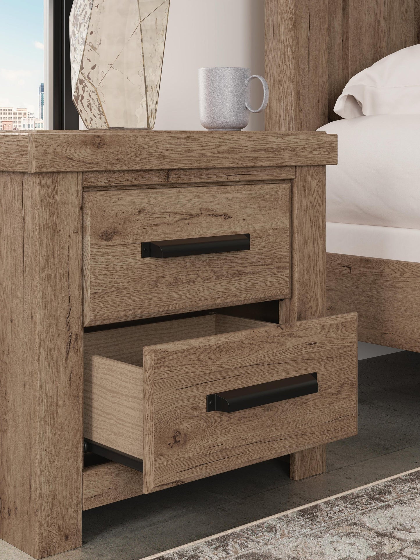 Garistyn Queen Panel Bed, Dresser, Mirror, Chest and Nightstand