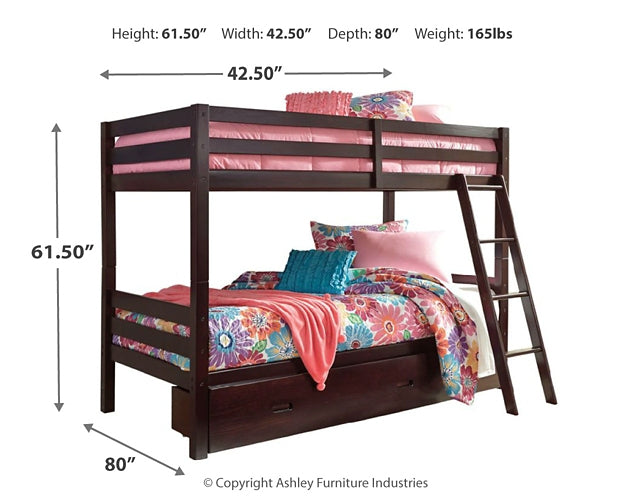 Ashley Express - Halanton Twin over Twin Bunk Bed with 1 Large Storage Drawer