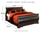 Huey Vineyard  Sleigh Bed With Mirrored Dresser And 2 Nightstands