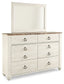 Willowton / Panel Headboard With Mirrored Dresser, Chest And Nightstand