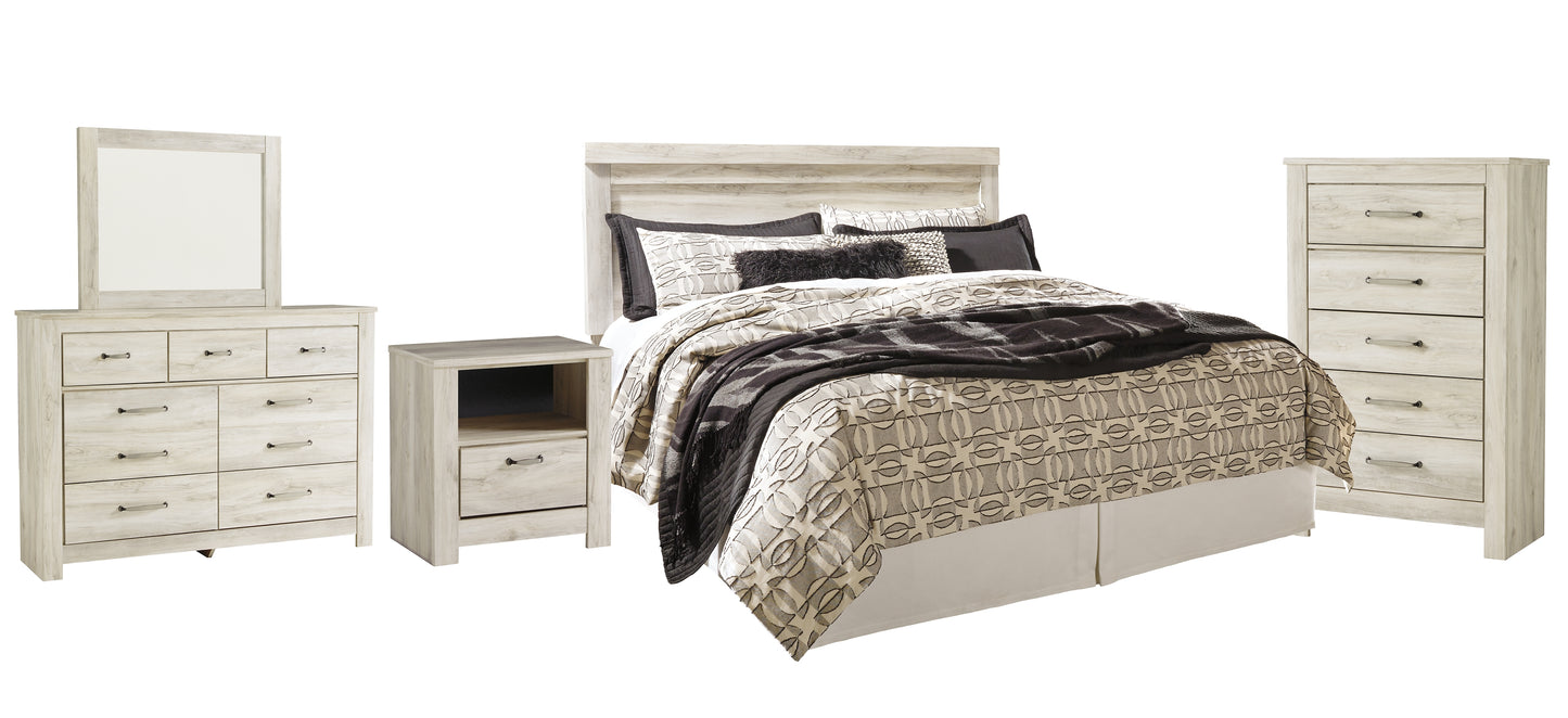 Bellaby  Panel Headboard With Mirrored Dresser, Chest And Nightstand