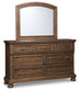 Flynnter  Panel Bed With Mirrored Dresser, Chest And Nightstand