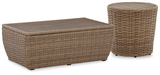 Ashley Express - Sandy Bloom Outdoor Coffee Table with End Table