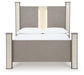 Surancha Queen Poster Bed with Mirrored Dresser